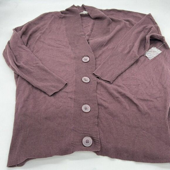 Chelsea 28 Cashmere Blend Long Sleeve Cardigan Size XS/S NWOT Wine Color - Picture 1 of 4